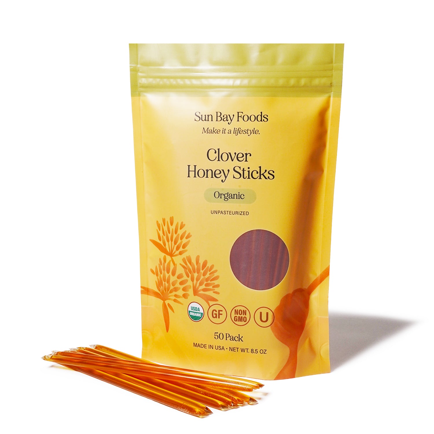 Organic Clover Honey Sticks