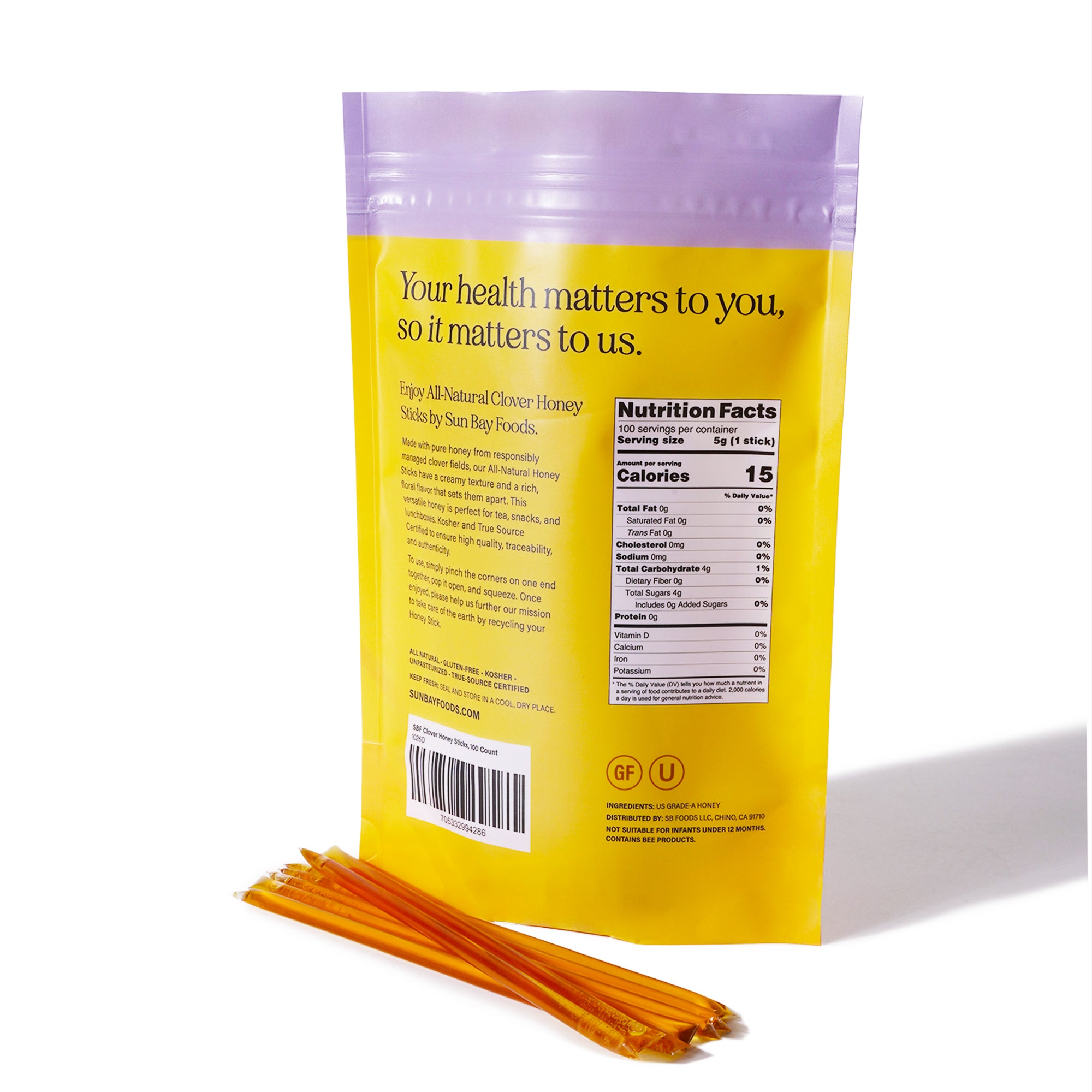 All-Natural Clover Honey Sticks