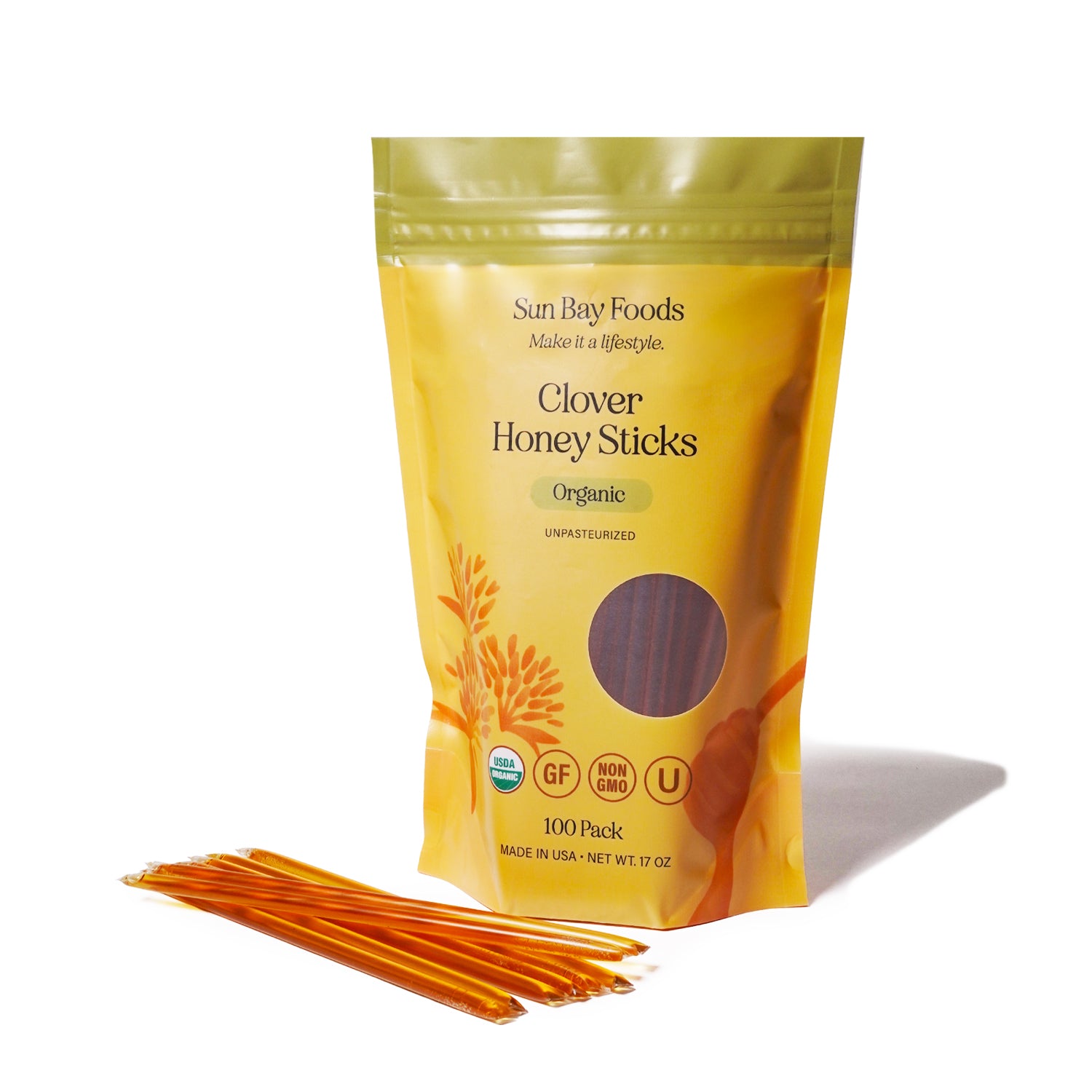 Organic Clover Honey Sticks