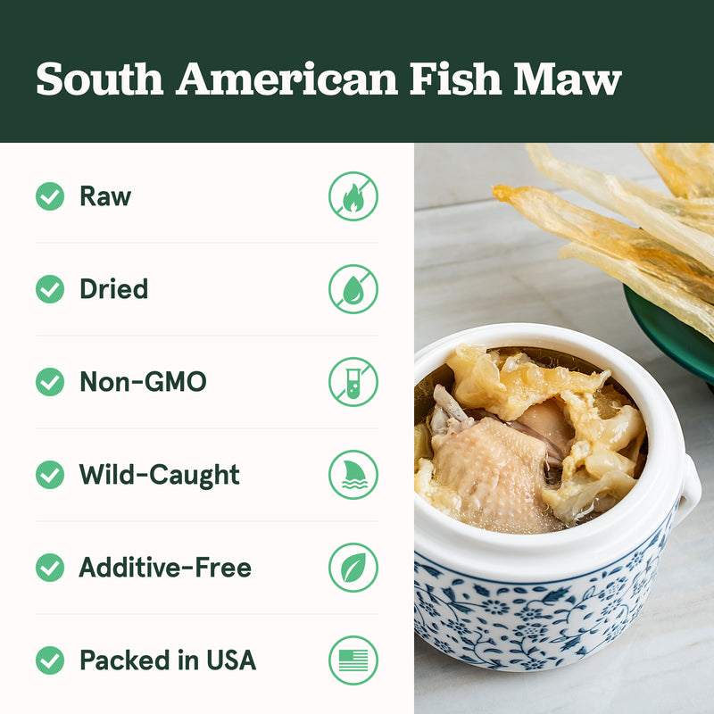 South American Dried Fish Maw, Large Pieces